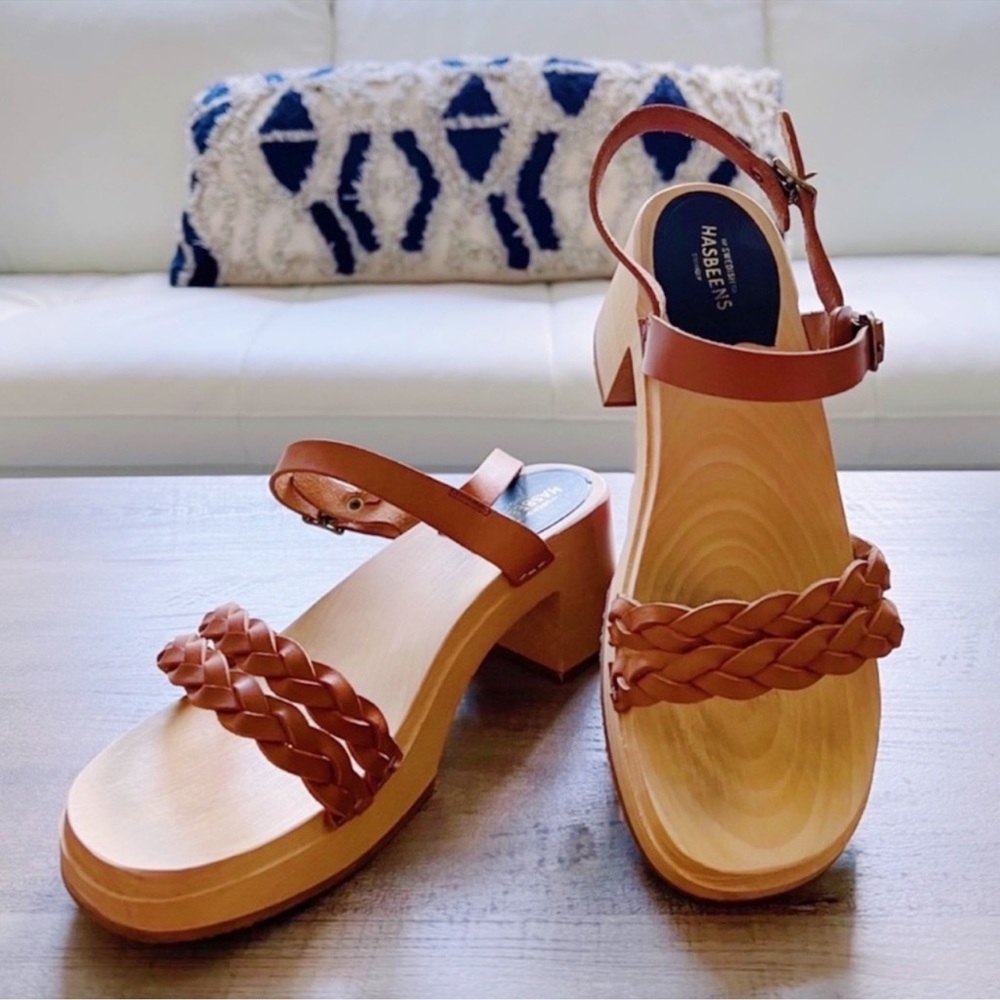 Swedish Hasbeens Brown Leather Women's Sandals
(Size 41)